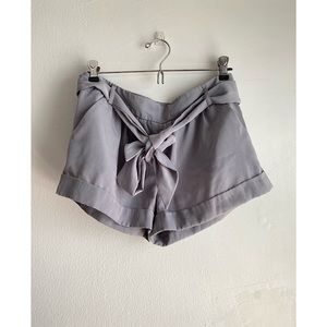 Gray Shorts with Belt Tie